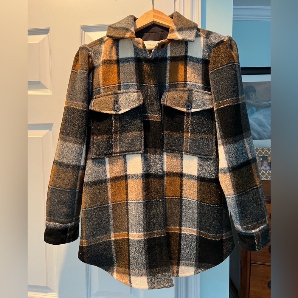 Treasure & Bond, size extra small , Brushed, plaid shirt Jack